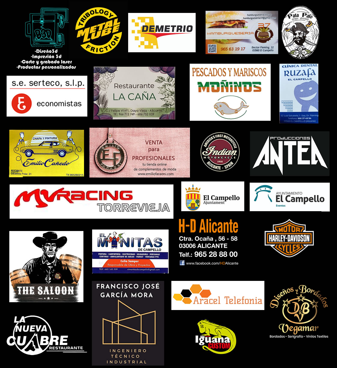 Patrocinadores Harley Davidson Club Alicante